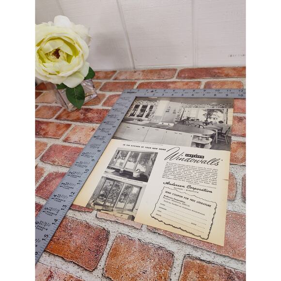 1950 Andersen Windowalls MCM Kitchen Windows Vtg Print Ad Grayscale‎ - Picture 5 of 6